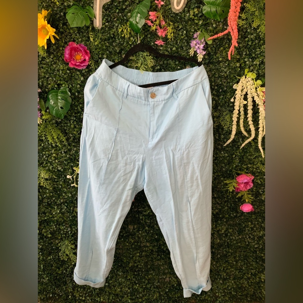 A New Day Sky Blue Elastic Waist Pants